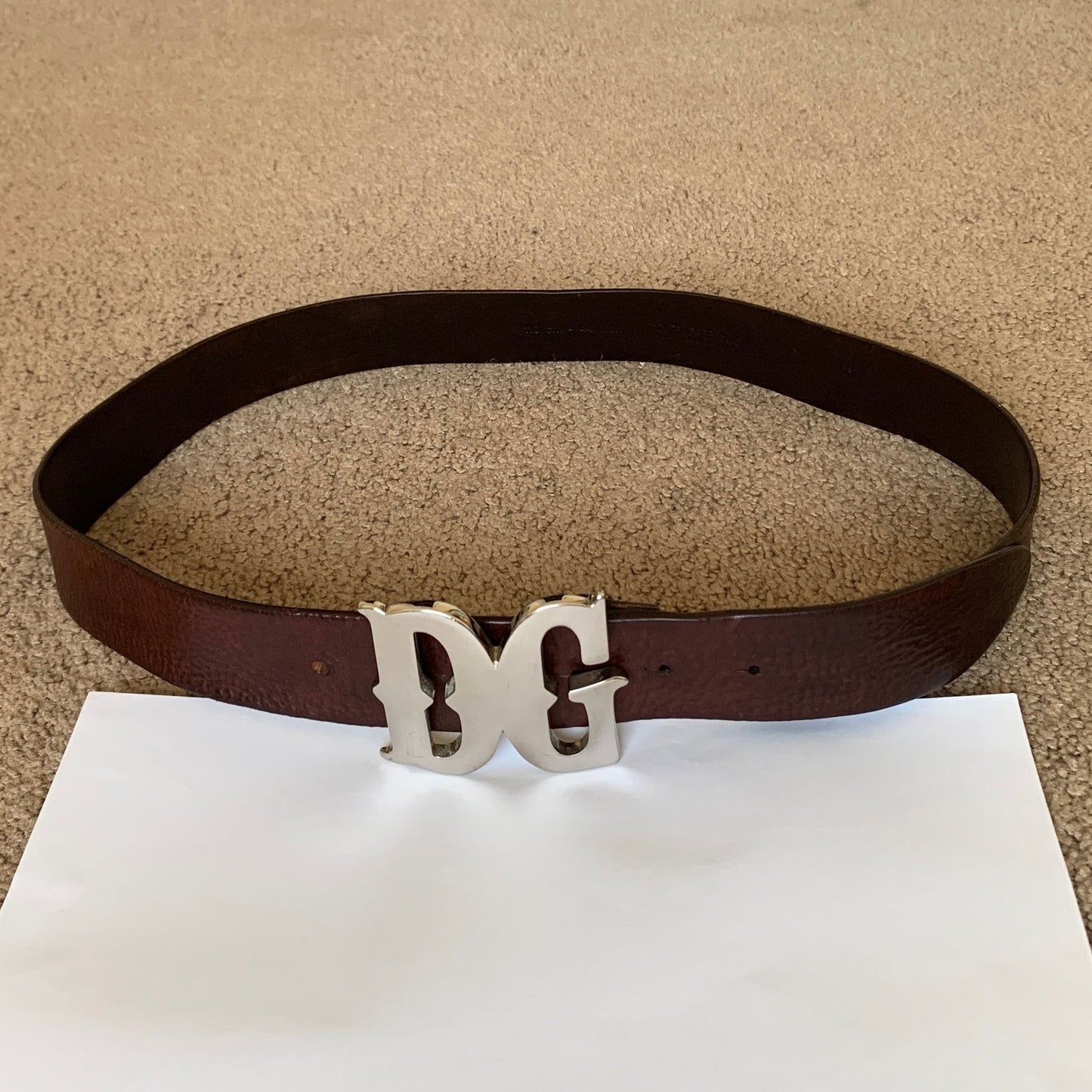 DG1020 Dolce & Gabbana unisex women men brown leather belt size 90 cm 36 inch