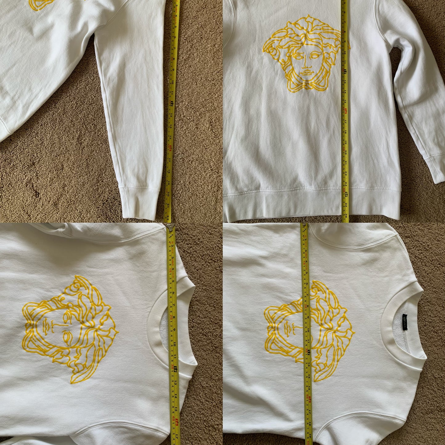 Authentic Versace women’s white cotton sweatshirt in with medusa logo