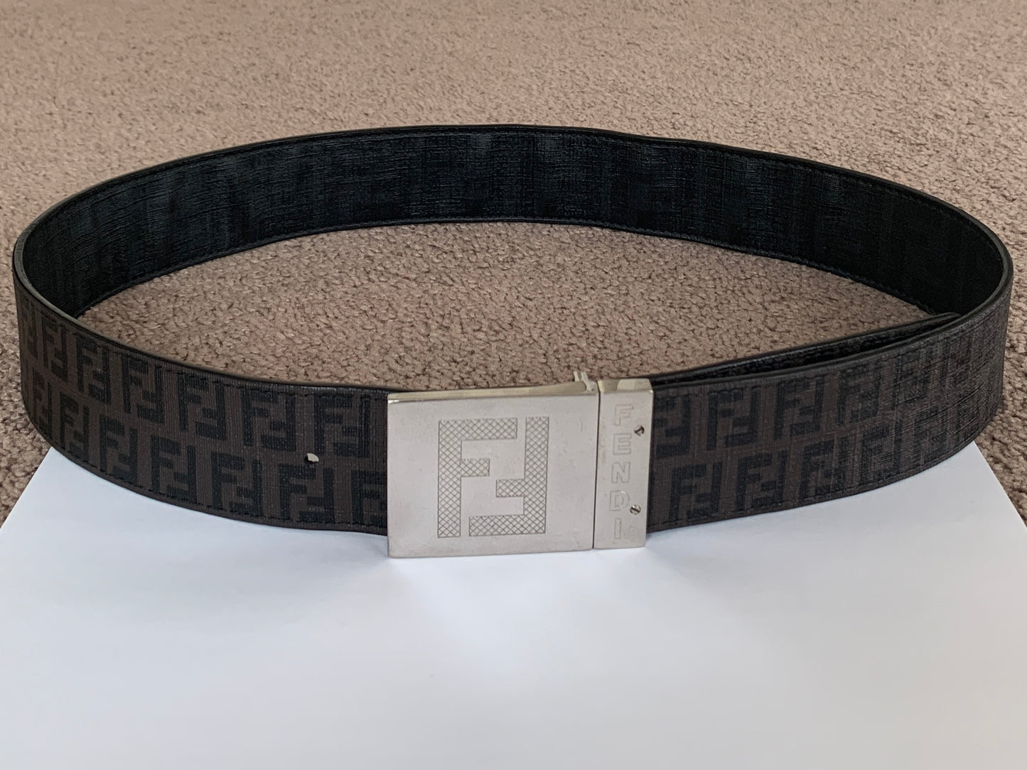 Authentic Fendi unisex double sided reversibile logo belt