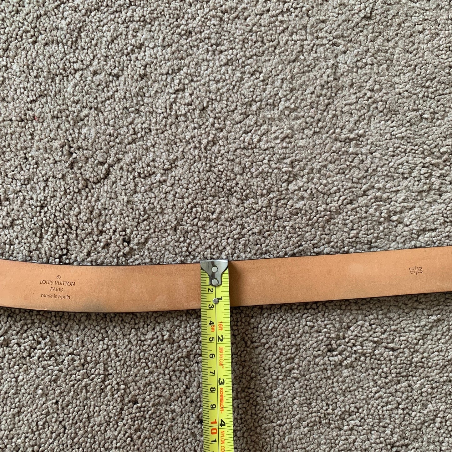 LV1023 Louis Vuitton unisex monogram belt size 36 inch 90 cm