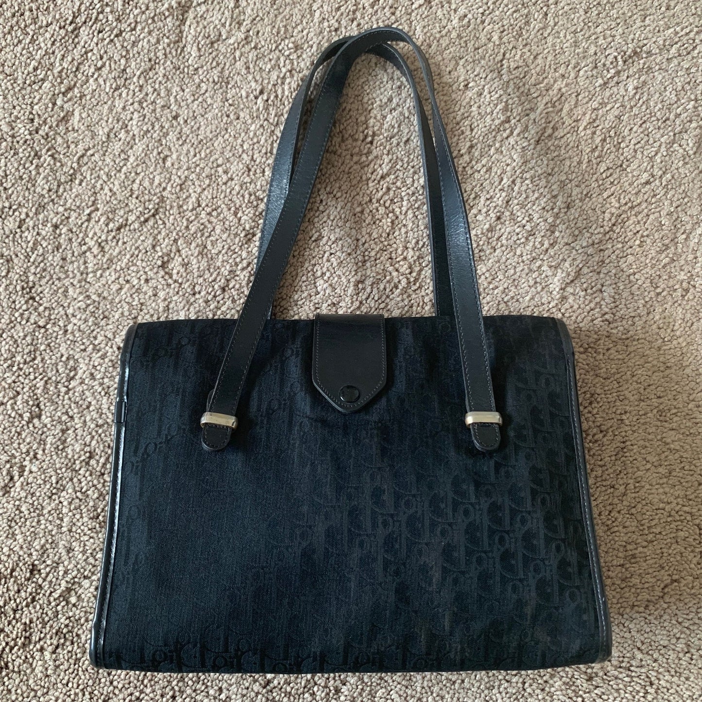 D1009 Christian Dior Trotter black canvas bag