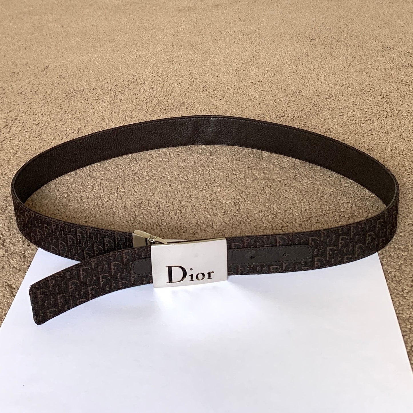D1019 Christian Dior unisex reversible 90 cm 36 inch brown trotter and leather belt
