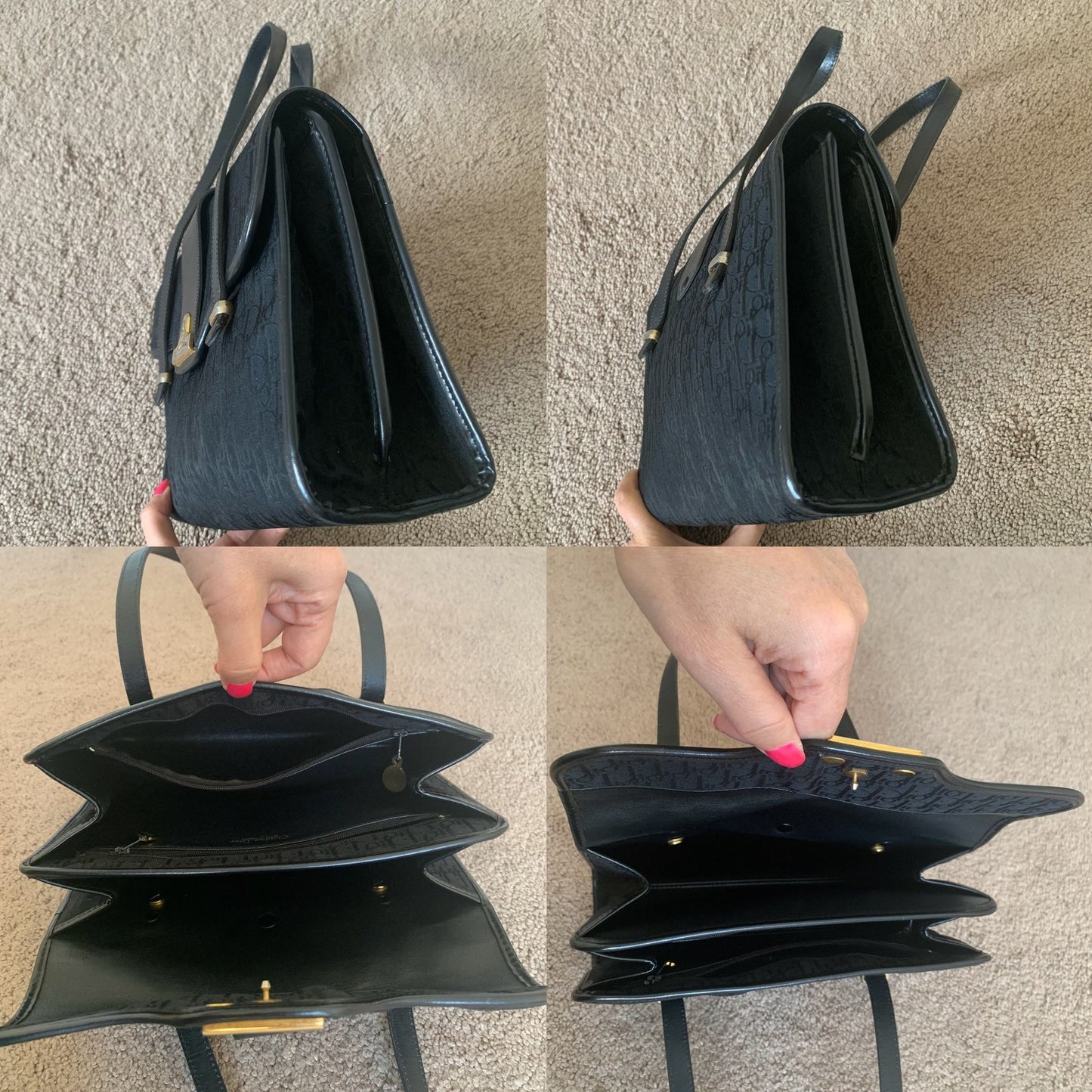 D1009 Christian Dior Trotter black canvas bag
