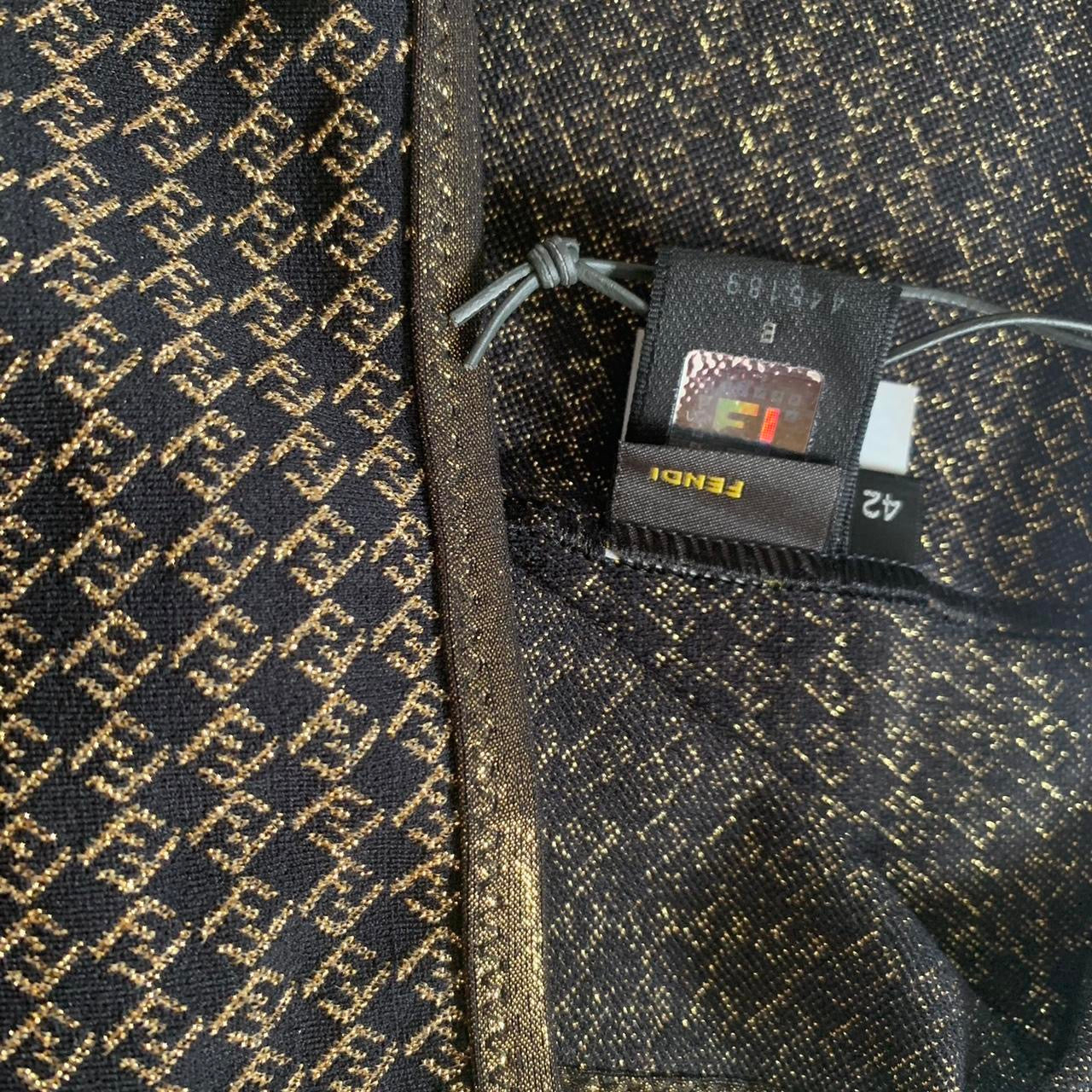 Authentic New with tag Fendi FF monogram mini skirt in black and gold