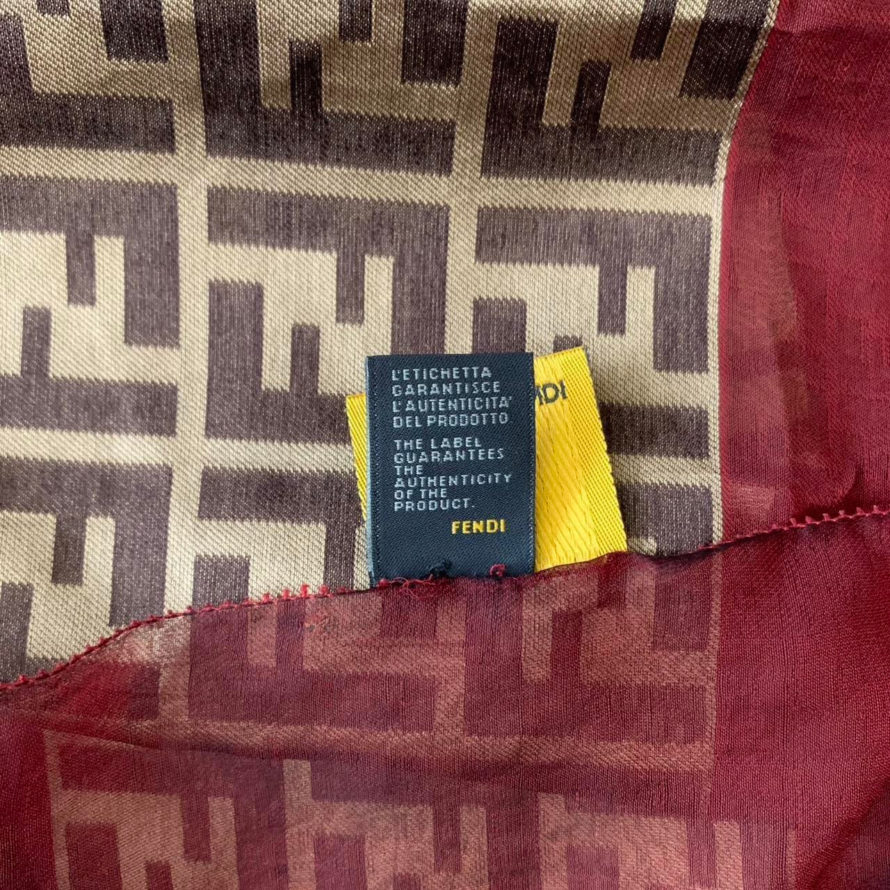 Authentic Fendi FF monogram silk scarf large and long