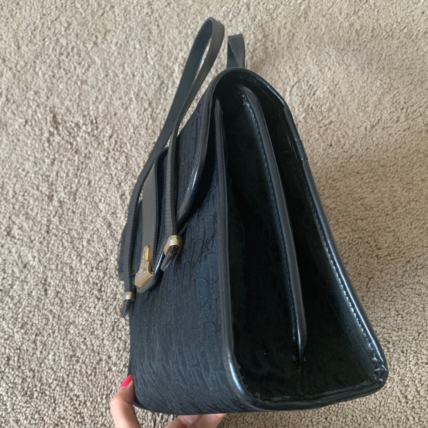 D1009 Christian Dior Trotter black canvas bag