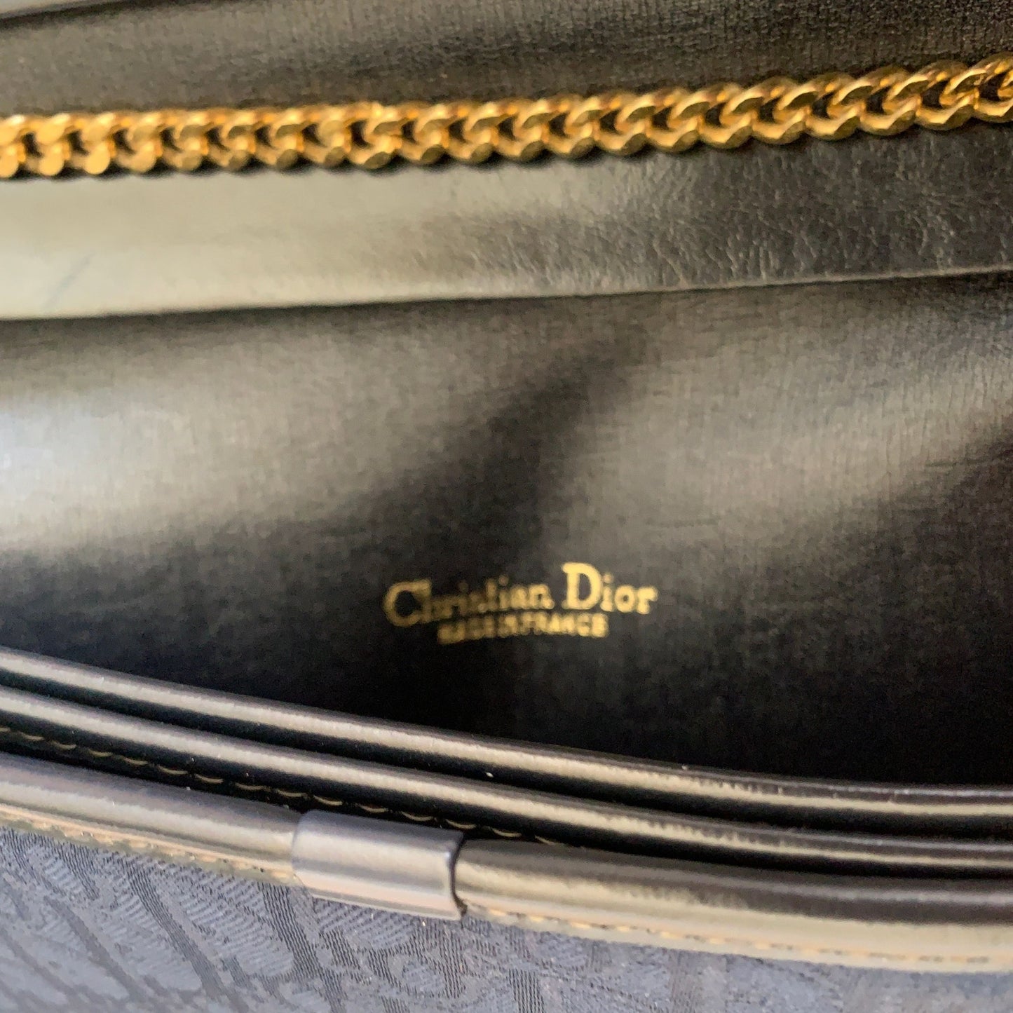 D1007 Christian Dior blue trotter 2 way bag