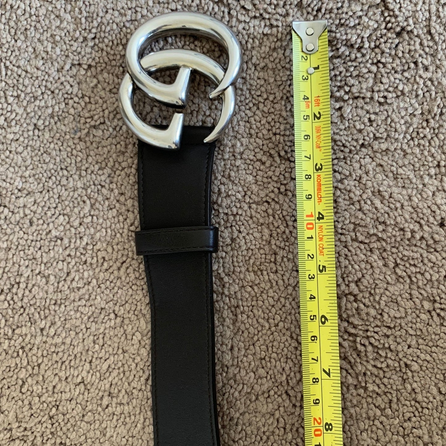 G1040 Gucci unisex women men GG marmont dark brown size 90 cm 36 inch