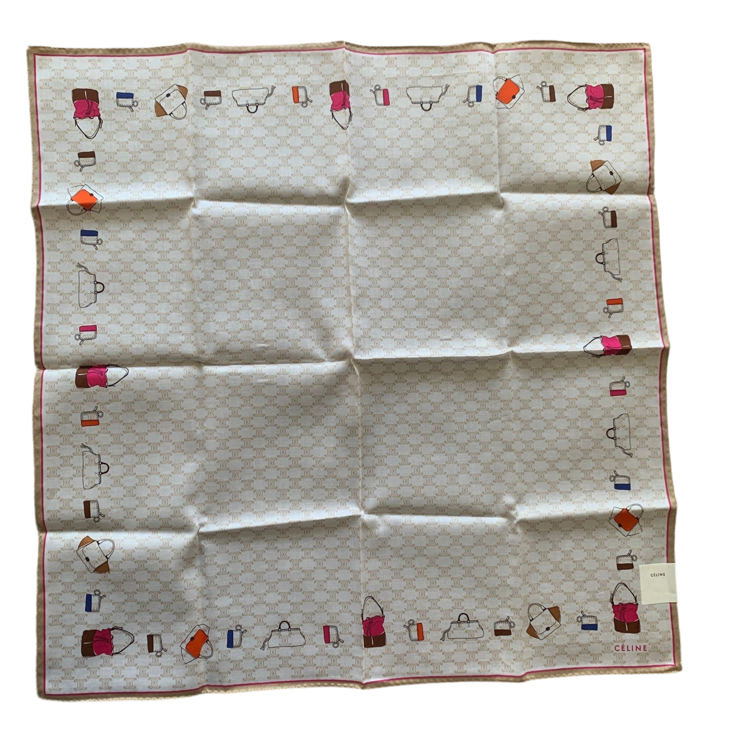 CL1011 NEW Celine macadam logo scarf foulard handkerchief in cotton
