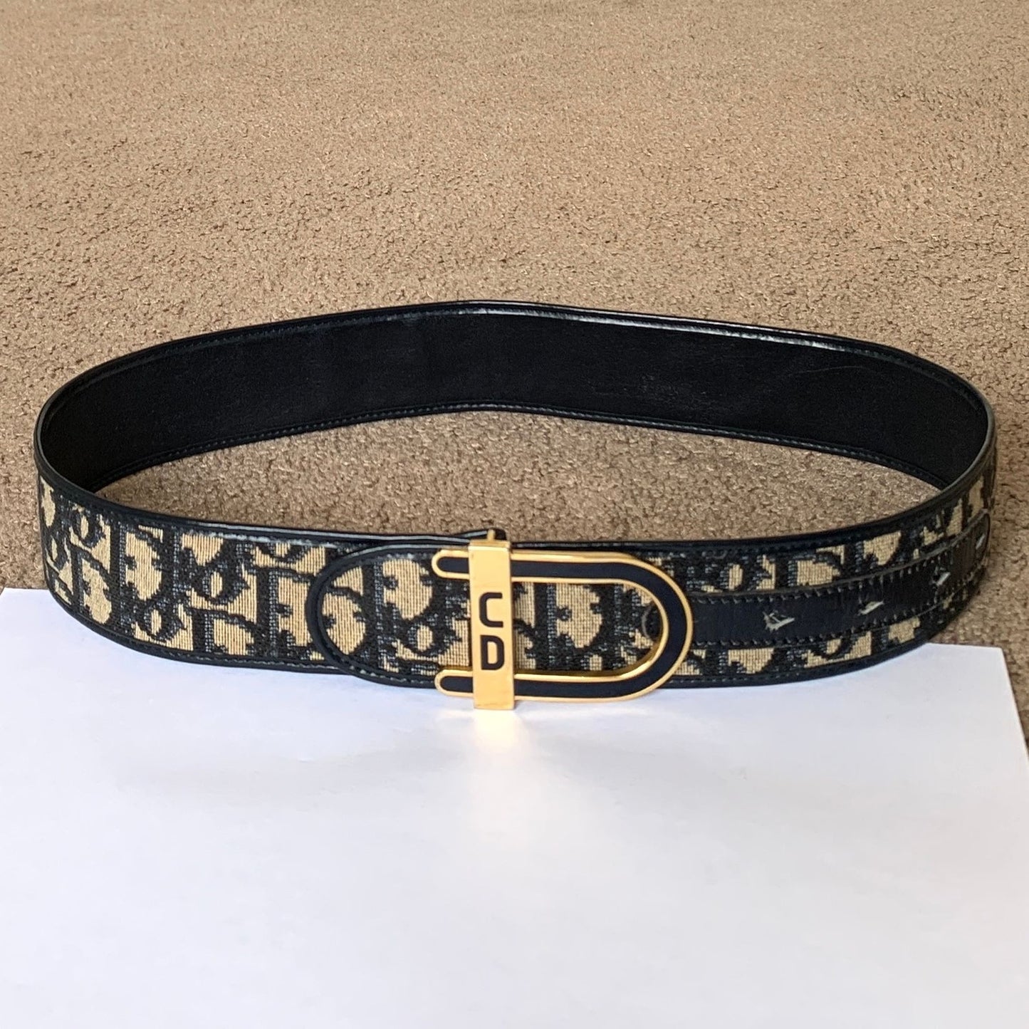 D1017 Christian Dior women's 70 cm blue trotter belt