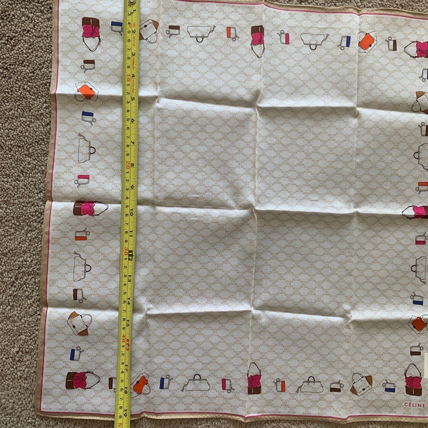 CL1011 NEW Celine macadam logo scarf foulard handkerchief in cotton
