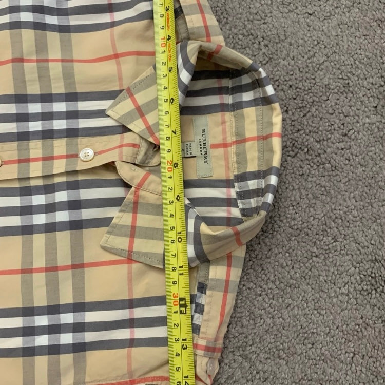 Authentic Burberry iconic check women’s short sleeve shirt in cotton size S