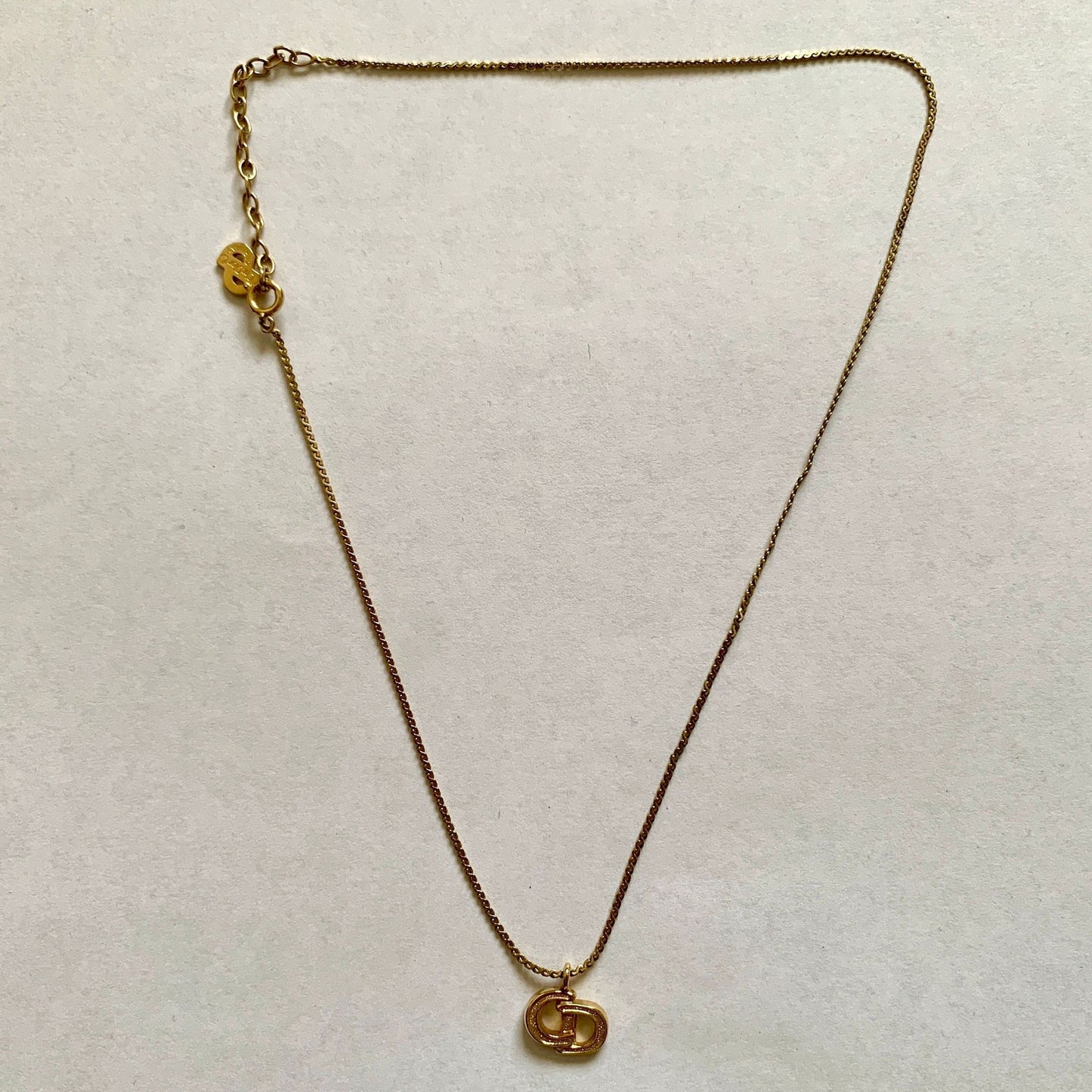 D1022 Authentic Dior CD logo gold color necklace