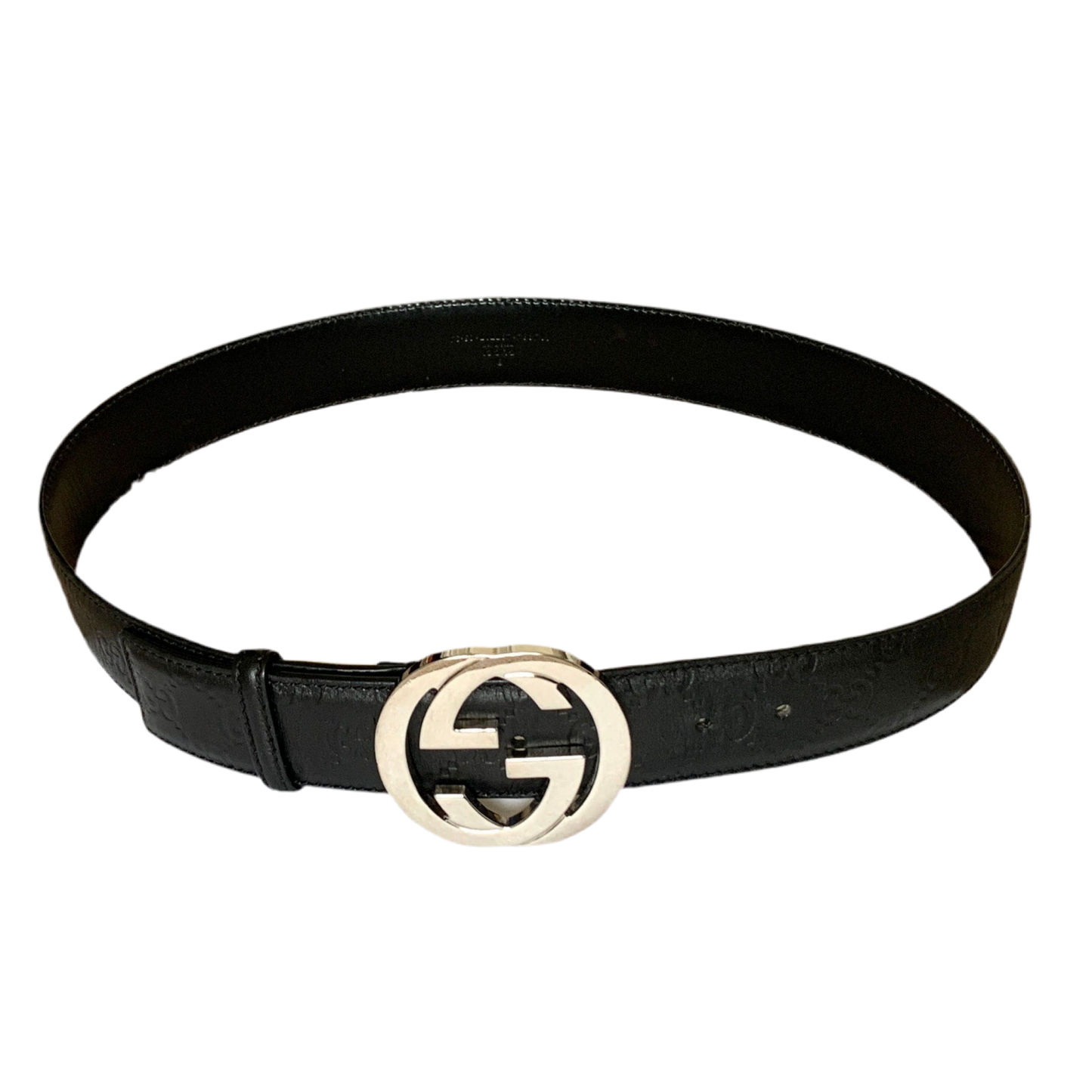 G1024 Gucci signature guccissima black leather belt size 34