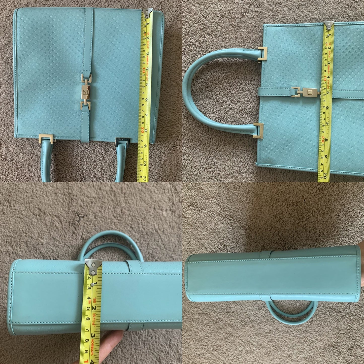 G1044 Gucci micro GG Jackie bag in light blue leather with dust bag