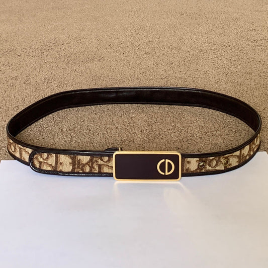 D1020 Christian Dior women's 70 cm 28 inch brown trotter belt