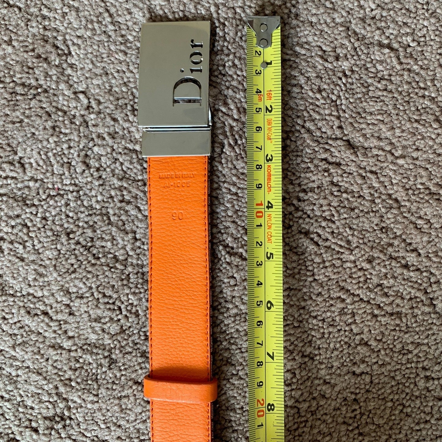 D1015 Dior women's 90 cm 36 inch reversible trotter and orange leather belt