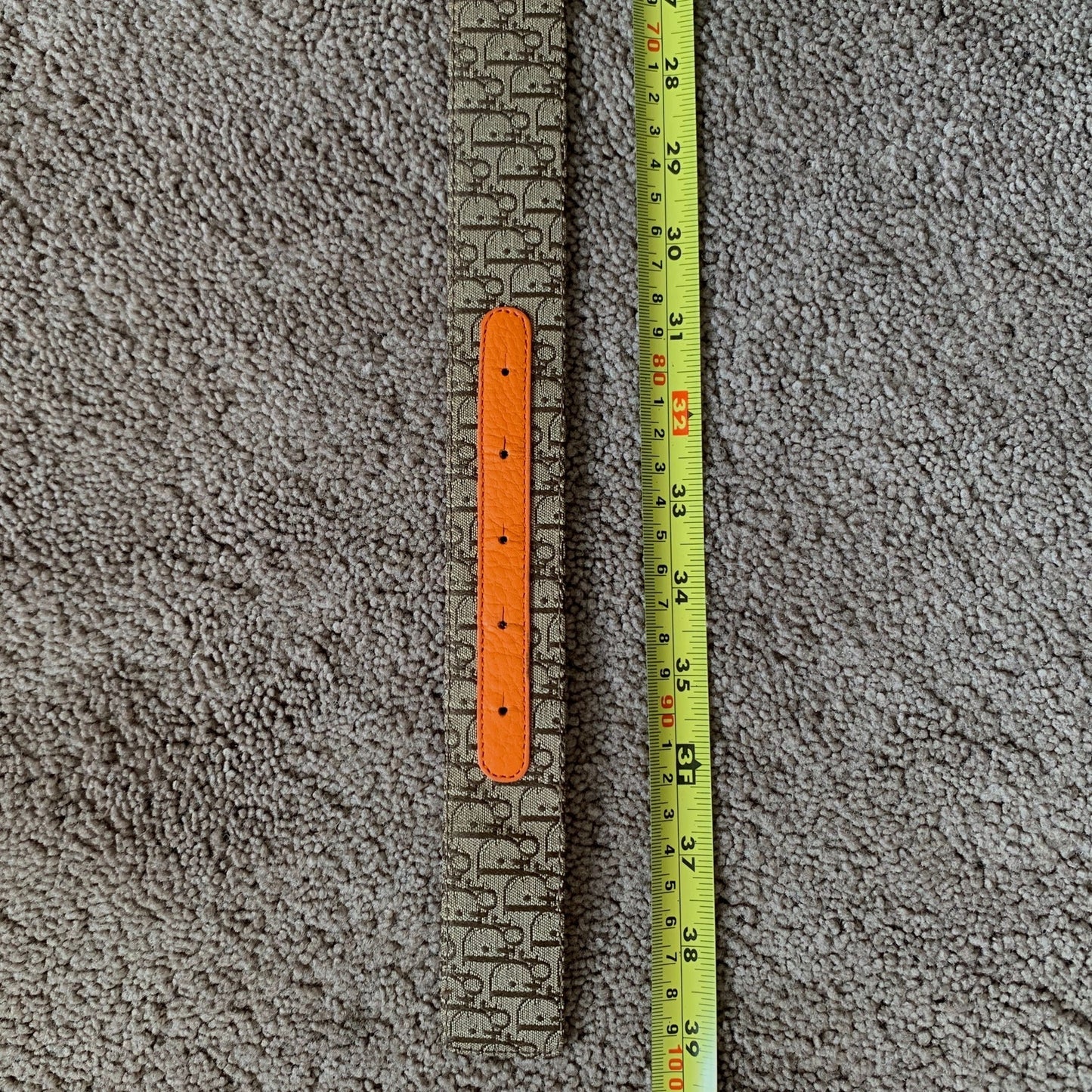 D1015 Dior women's 90 cm 36 inch reversible trotter and orange leather belt