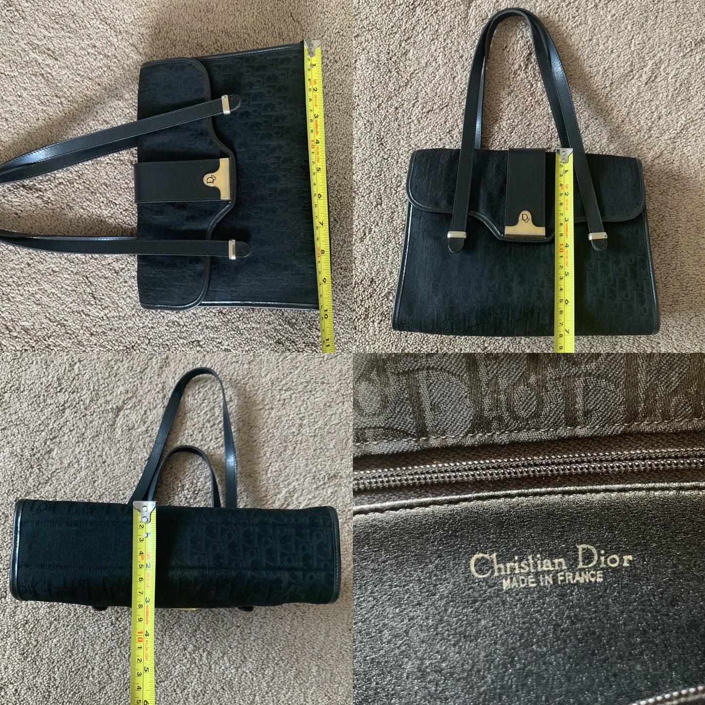 D1009 Christian Dior Trotter black canvas bag