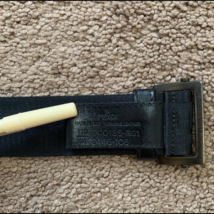 Authentic Fendi unisex FF monogram black belt