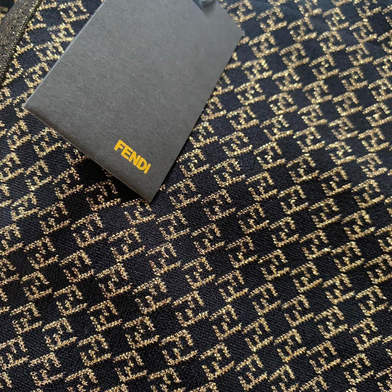 Authentic New with tag Fendi FF monogram mini skirt in black and gold