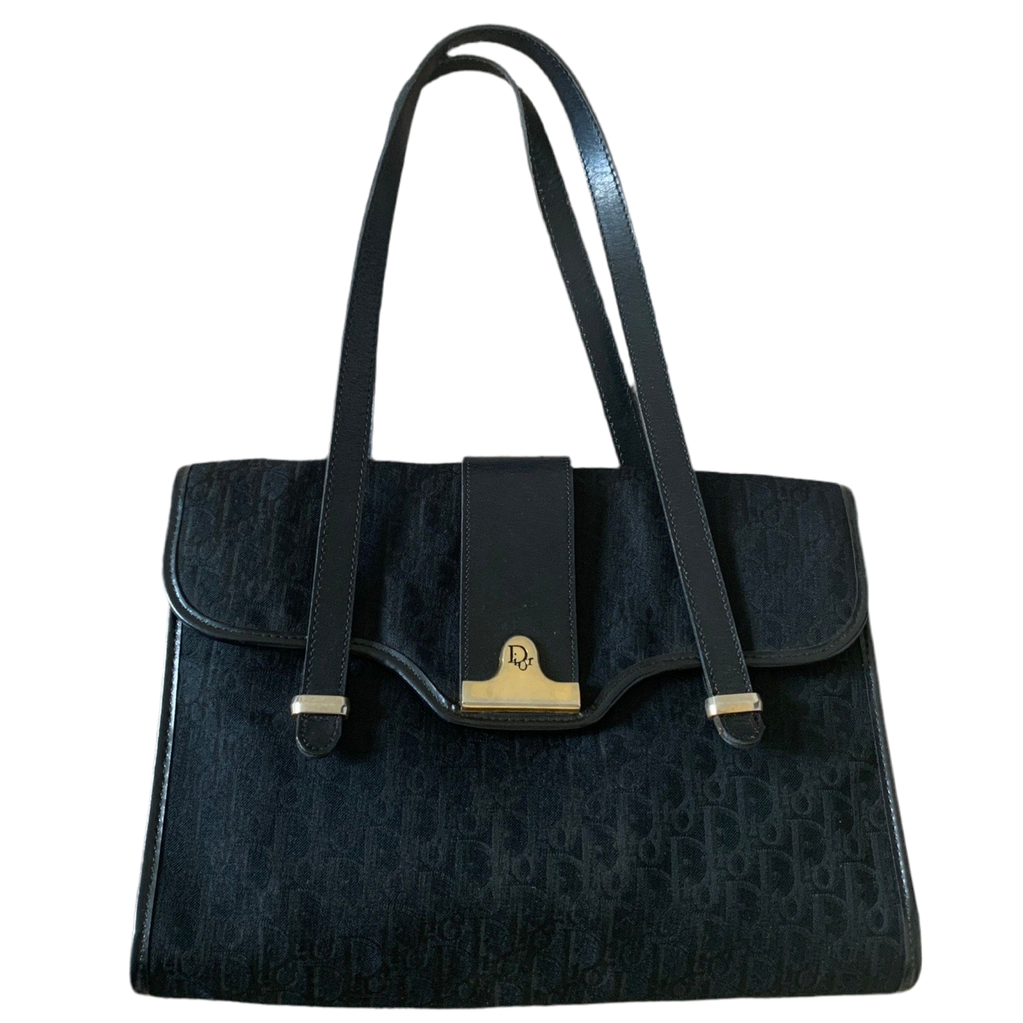 D1009 Christian Dior Trotter black canvas bag