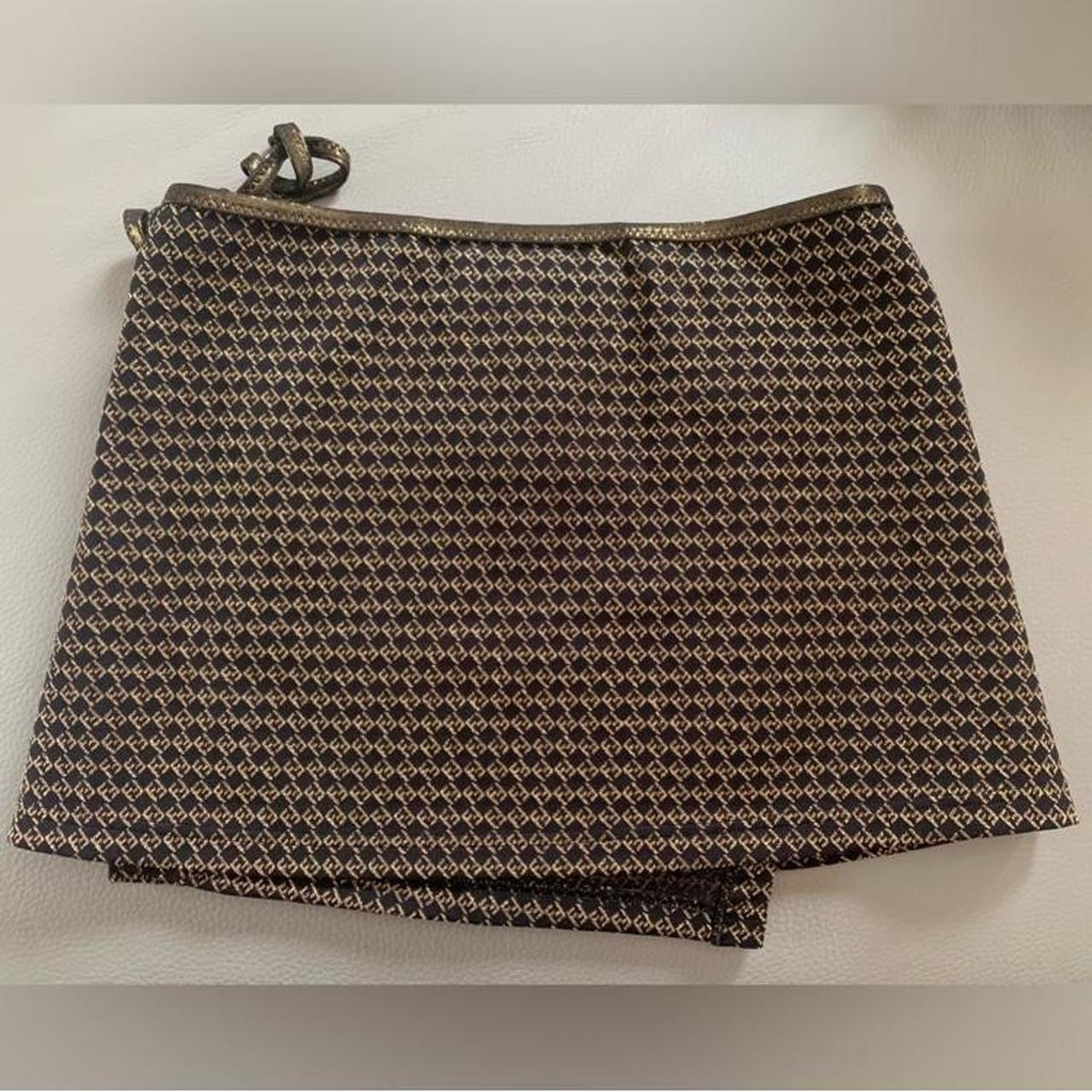 Authentic New with tag Fendi FF monogram mini skirt in black and gold