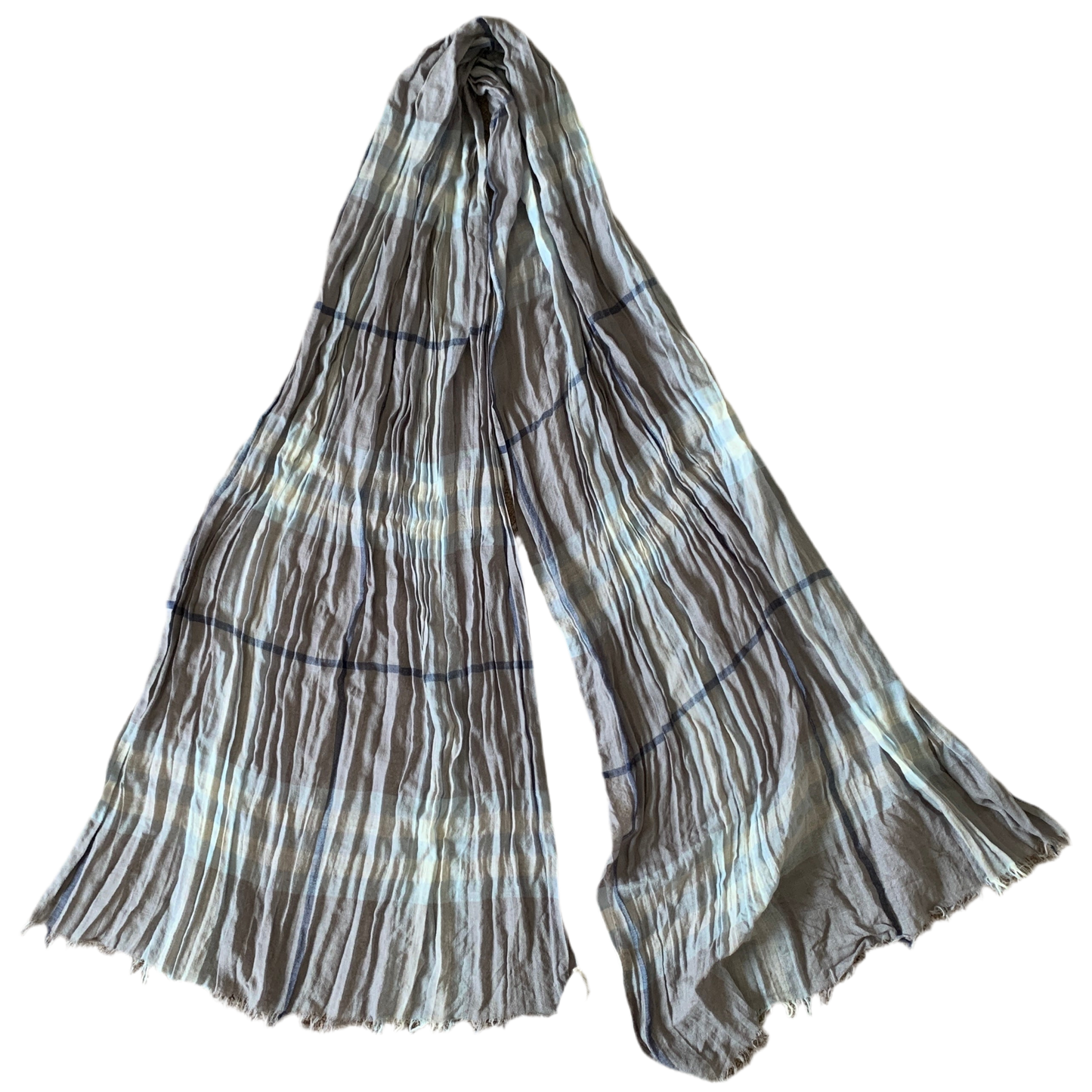 Authentic Burberry unisex long check wool and silk scarf