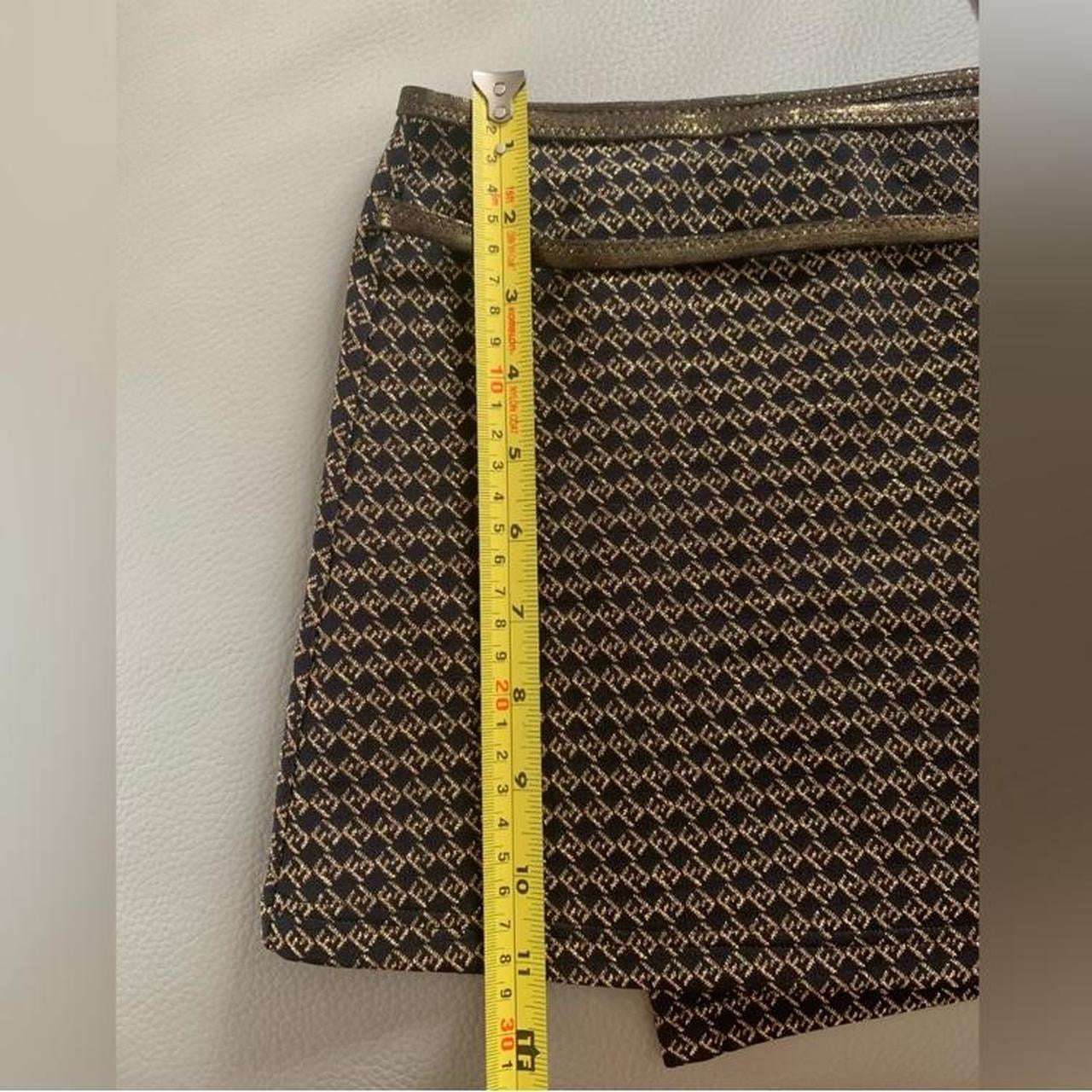 Authentic New with tag Fendi FF monogram mini skirt in black and gold