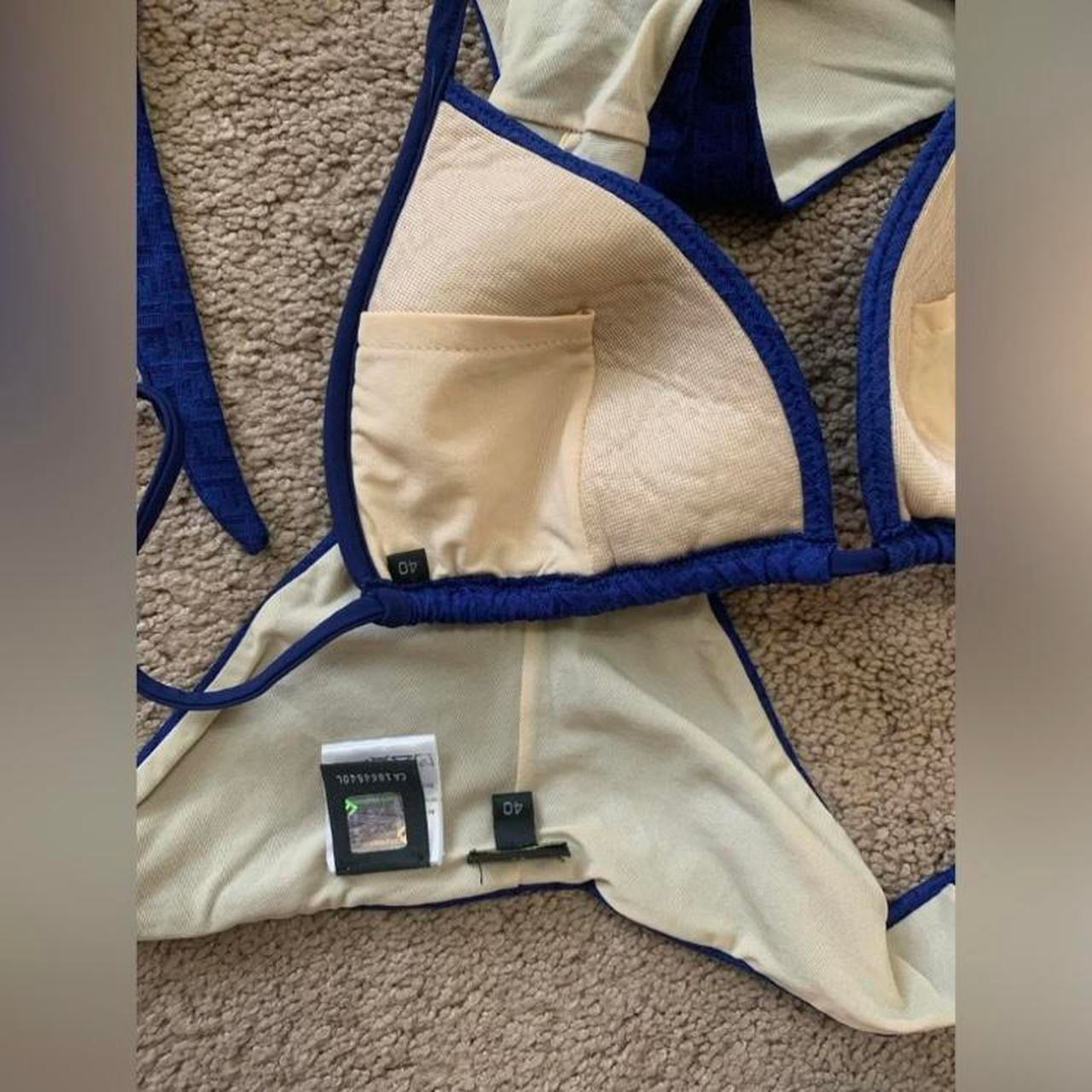 Authentic Fendi FF monogram women’s swimwear bikini set in blue color