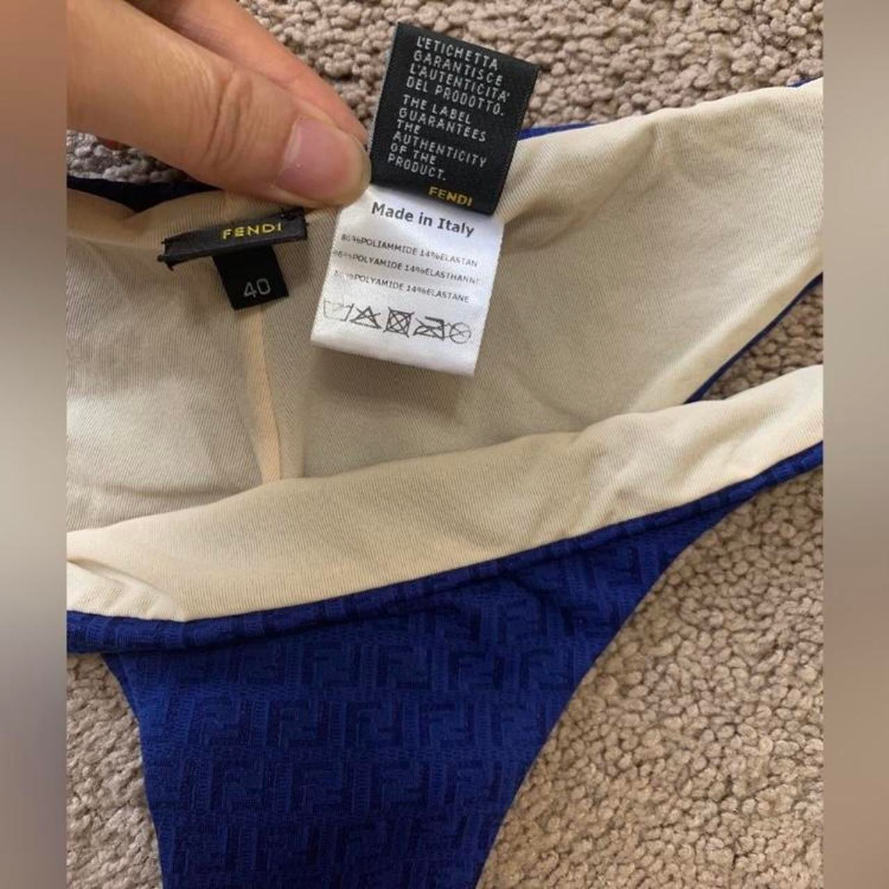 Authentic Fendi FF monogram women’s swimwear bikini set in blue color