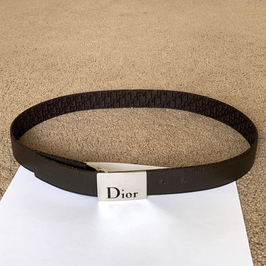 D1019 Christian Dior unisex reversible 90 cm 36 inch brown trotter and leather belt