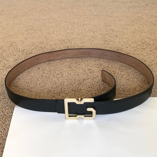 DG1018 Dolce & Gabbana unisex black leather belt size 85 cm 34 inches