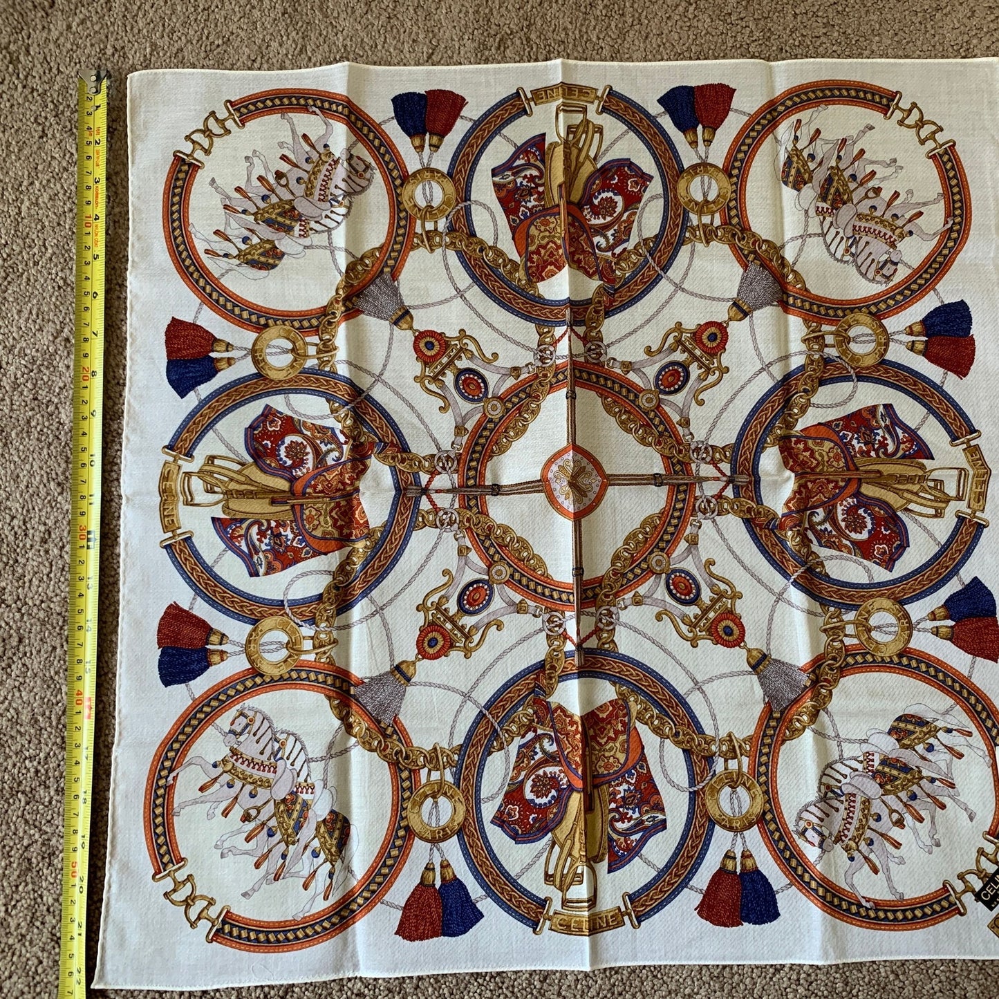 CL1017 NWT Celine scarf foulard handkerchief in cotton