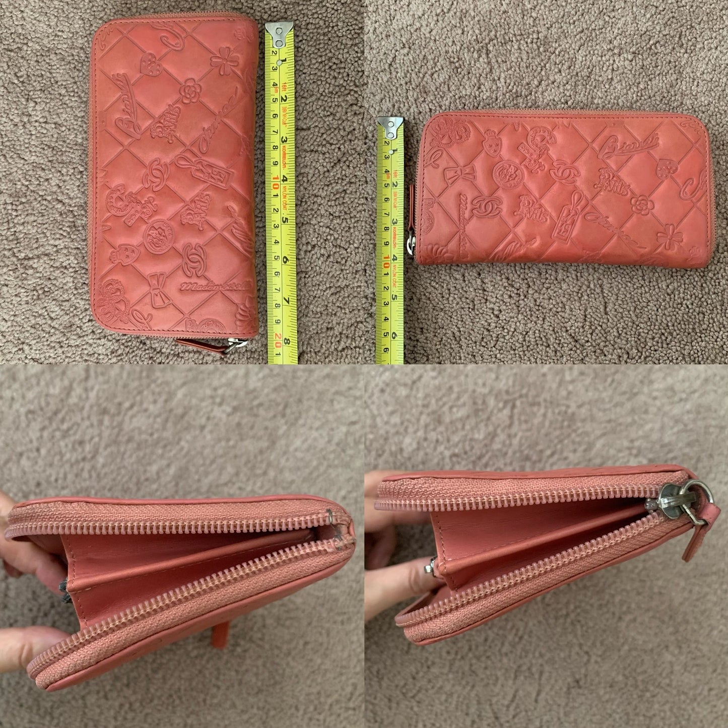 CC1008 rare Chanel women's pink zippy long leather wallet