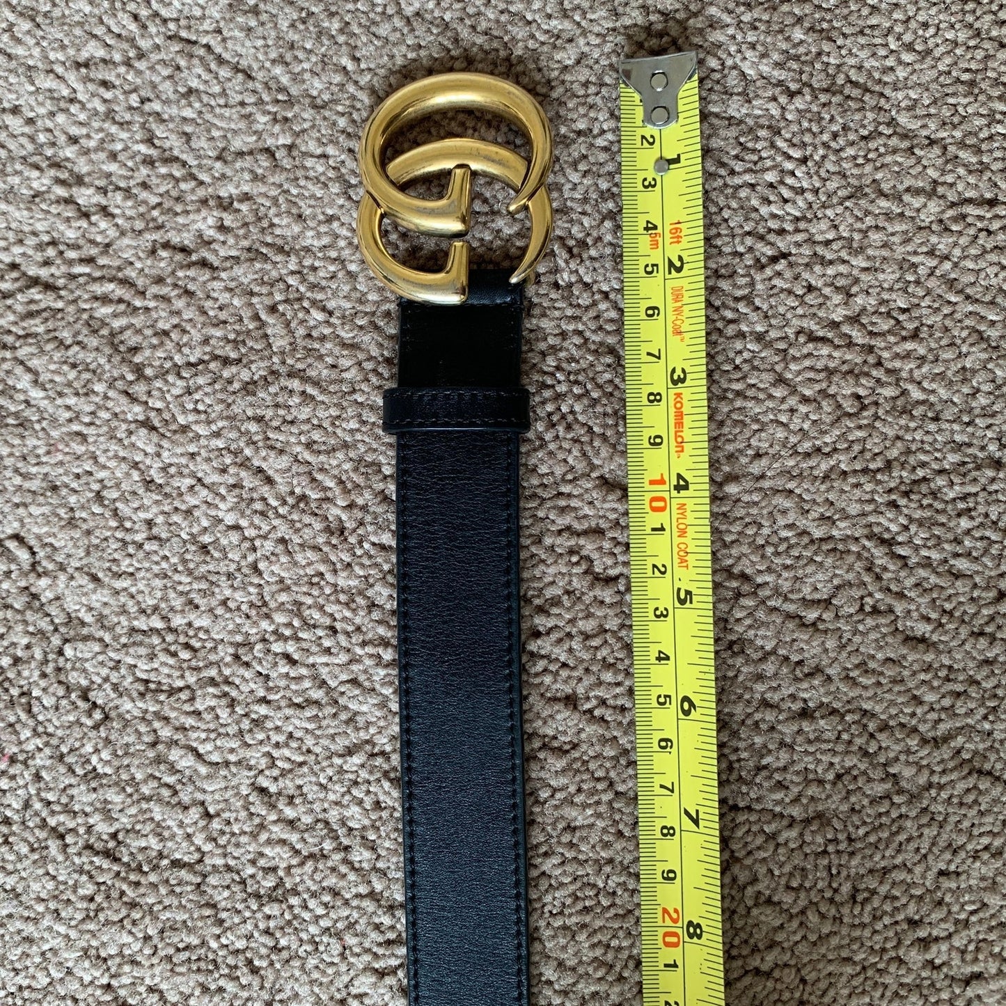 G1055 Gucci unisex 85 cm 34 inch GG buckle black leather belt